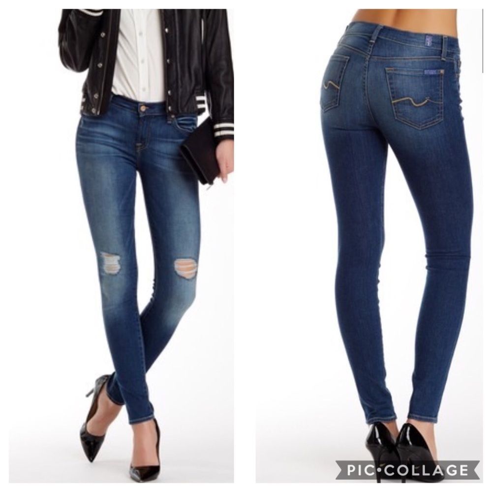7 For All Mankind Gwenevere Distressed Skinny Jean